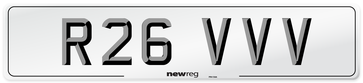 R26 VVV Number Plate from New Reg
